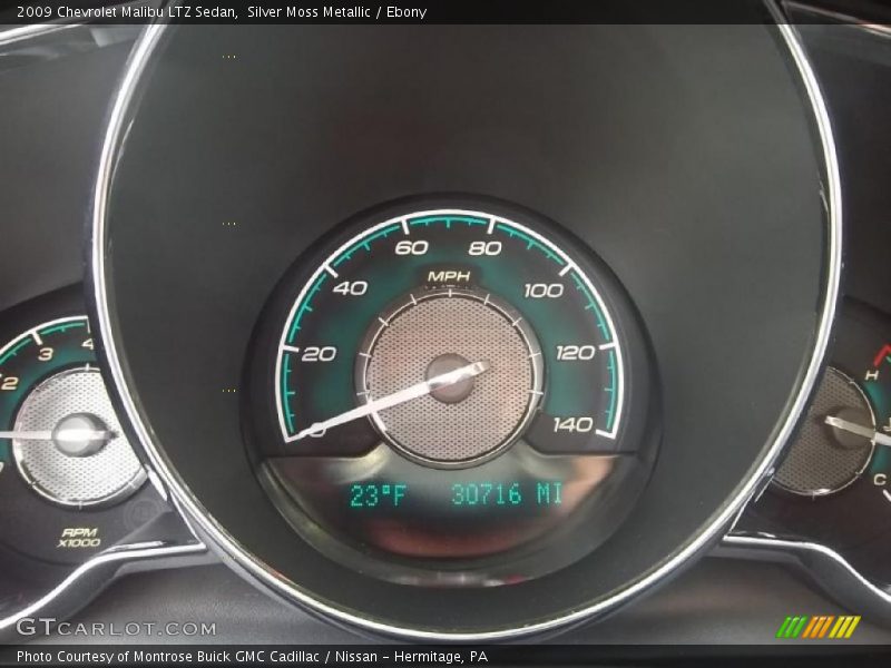 Silver Moss Metallic / Ebony 2009 Chevrolet Malibu LTZ Sedan