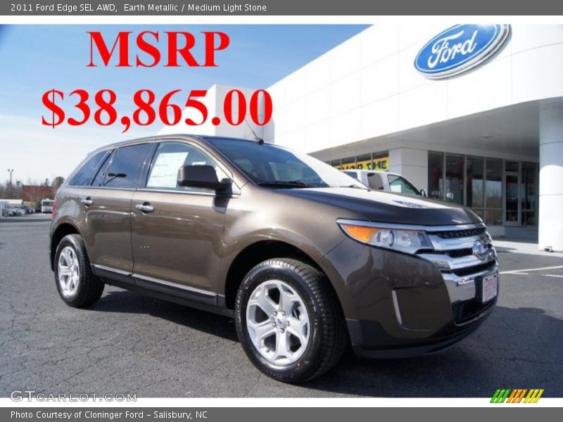 Earth Metallic / Medium Light Stone 2011 Ford Edge SEL AWD