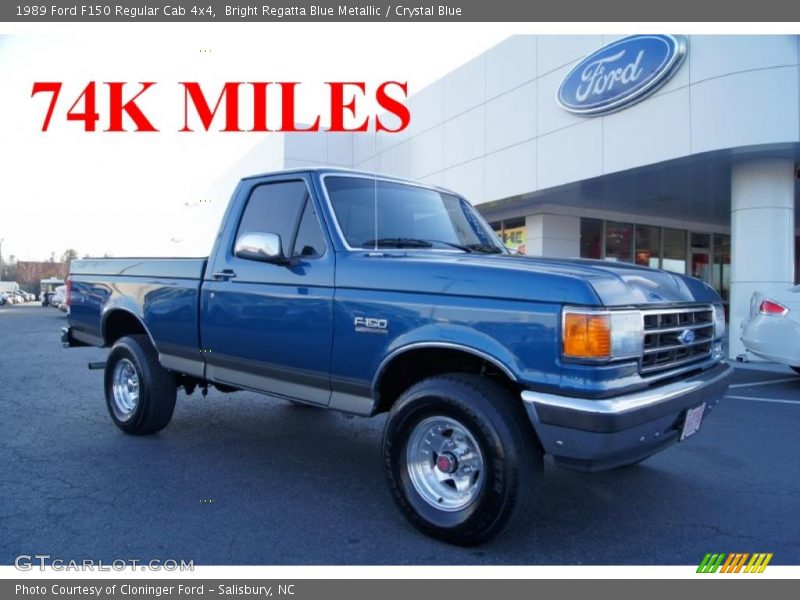 Bright Regatta Blue Metallic / Crystal Blue 1989 Ford F150 Regular Cab 4x4