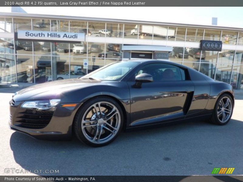 Lava Gray Pearl Effect / Fine Nappa Red Leather 2010 Audi R8 4.2 FSI quattro