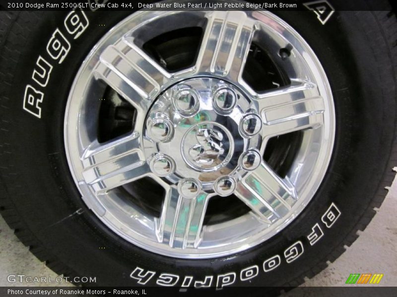 Deep Water Blue Pearl / Light Pebble Beige/Bark Brown 2010 Dodge Ram 2500 SLT Crew Cab 4x4