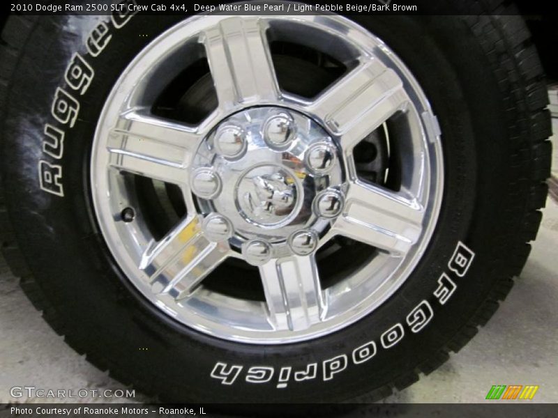 Deep Water Blue Pearl / Light Pebble Beige/Bark Brown 2010 Dodge Ram 2500 SLT Crew Cab 4x4