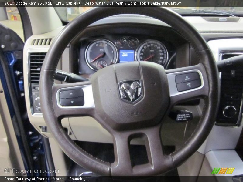 Deep Water Blue Pearl / Light Pebble Beige/Bark Brown 2010 Dodge Ram 2500 SLT Crew Cab 4x4