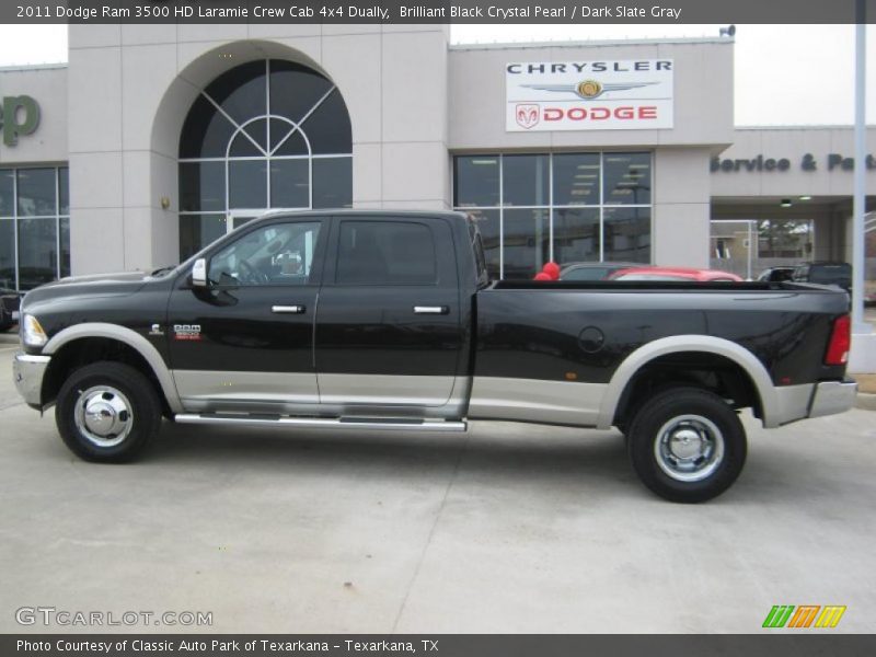 Brilliant Black Crystal Pearl / Dark Slate Gray 2011 Dodge Ram 3500 HD Laramie Crew Cab 4x4 Dually