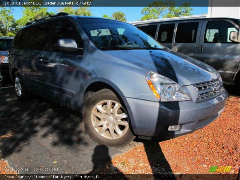 Glacier Blue Metallic / Gray 2008 Kia Sedona LX