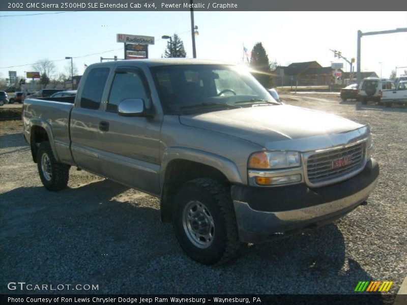 Pewter Metallic / Graphite 2002 GMC Sierra 2500HD SLE Extended Cab 4x4