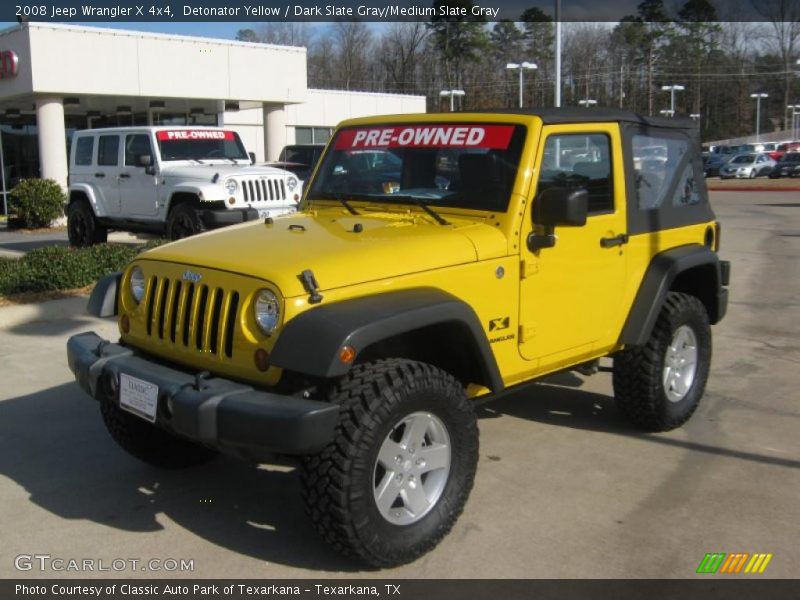 Detonator Yellow / Dark Slate Gray/Medium Slate Gray 2008 Jeep Wrangler X 4x4