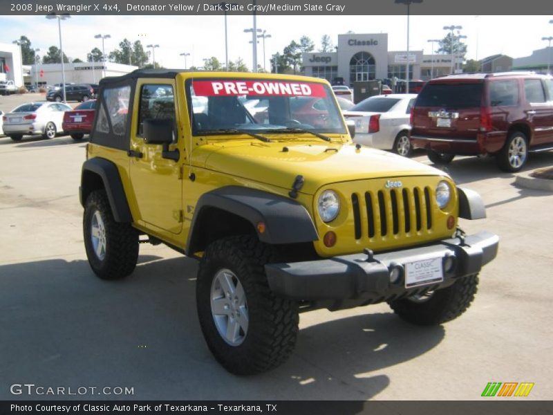 Detonator Yellow / Dark Slate Gray/Medium Slate Gray 2008 Jeep Wrangler X 4x4