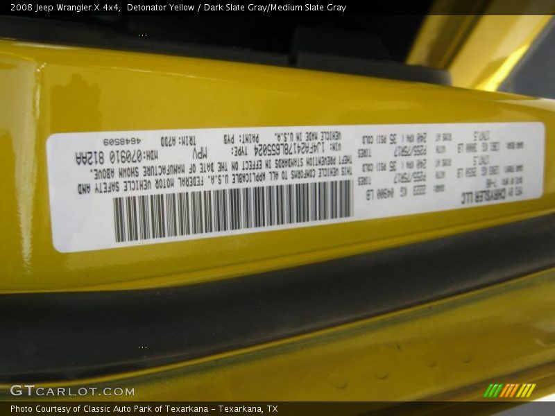 Detonator Yellow / Dark Slate Gray/Medium Slate Gray 2008 Jeep Wrangler X 4x4