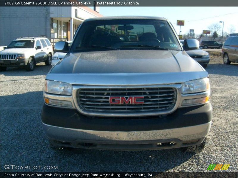 Pewter Metallic / Graphite 2002 GMC Sierra 2500HD SLE Extended Cab 4x4