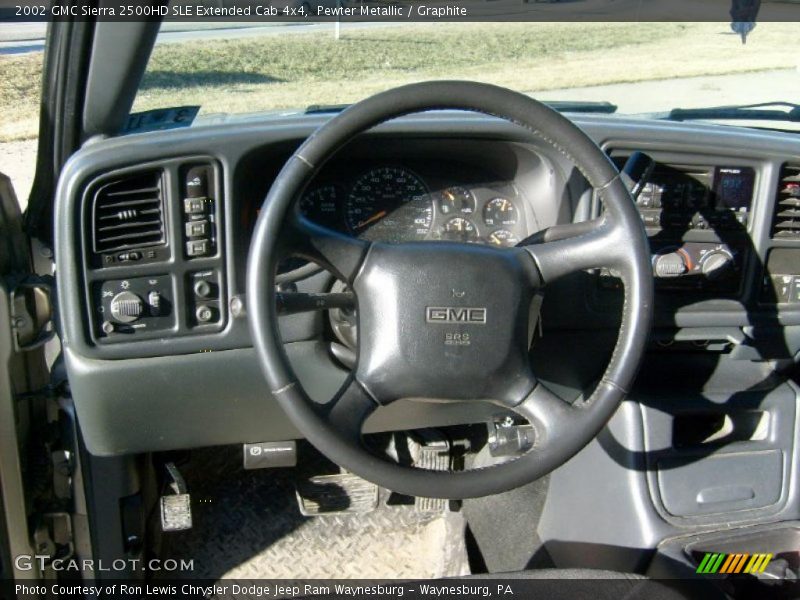 Pewter Metallic / Graphite 2002 GMC Sierra 2500HD SLE Extended Cab 4x4