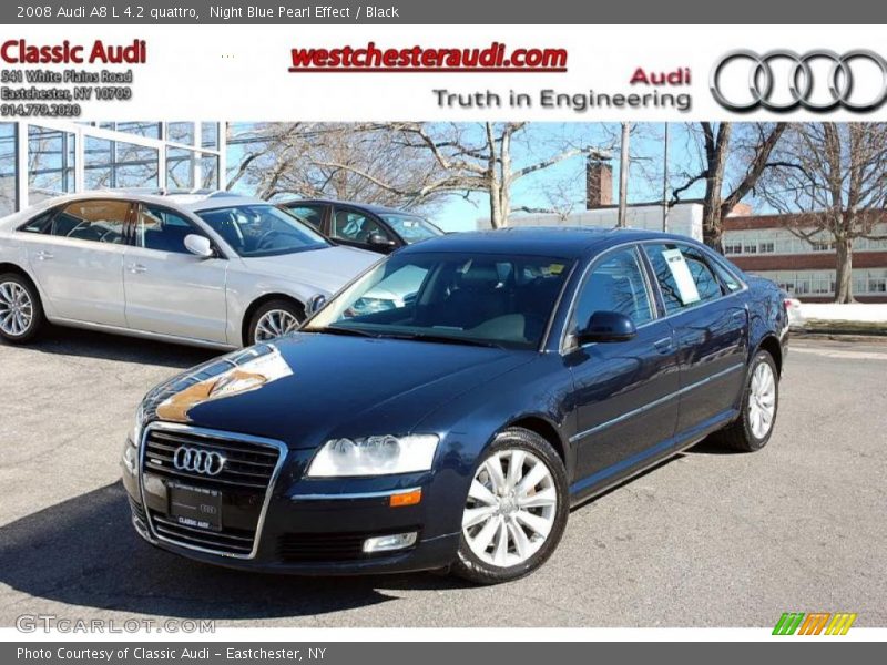 Night Blue Pearl Effect / Black 2008 Audi A8 L 4.2 quattro