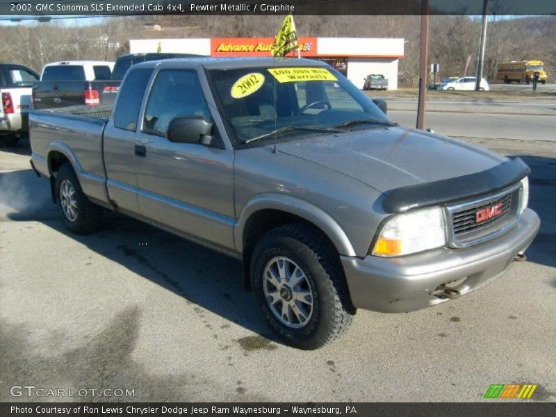 Pewter Metallic / Graphite 2002 GMC Sonoma SLS Extended Cab 4x4