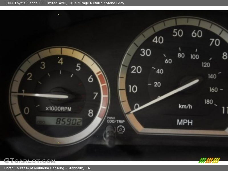 Blue Mirage Metallic / Stone Gray 2004 Toyota Sienna XLE Limited AWD