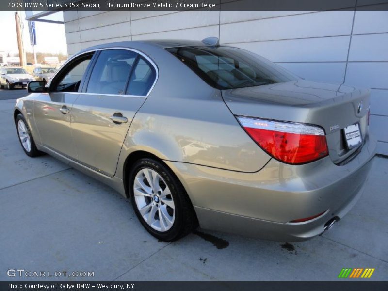 Platinum Bronze Metallic / Cream Beige 2009 BMW 5 Series 535xi Sedan