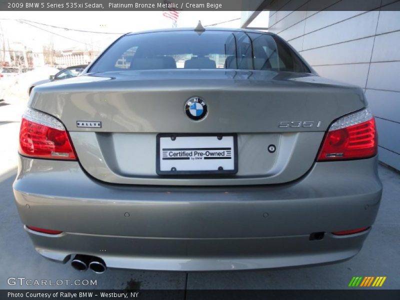 Platinum Bronze Metallic / Cream Beige 2009 BMW 5 Series 535xi Sedan