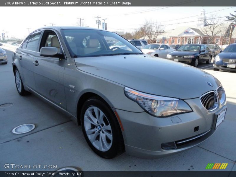 Platinum Bronze Metallic / Cream Beige 2009 BMW 5 Series 535xi Sedan