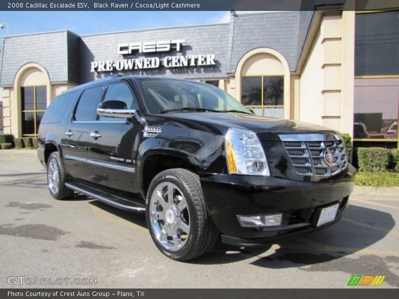 Black Raven / Cocoa/Light Cashmere 2008 Cadillac Escalade ESV