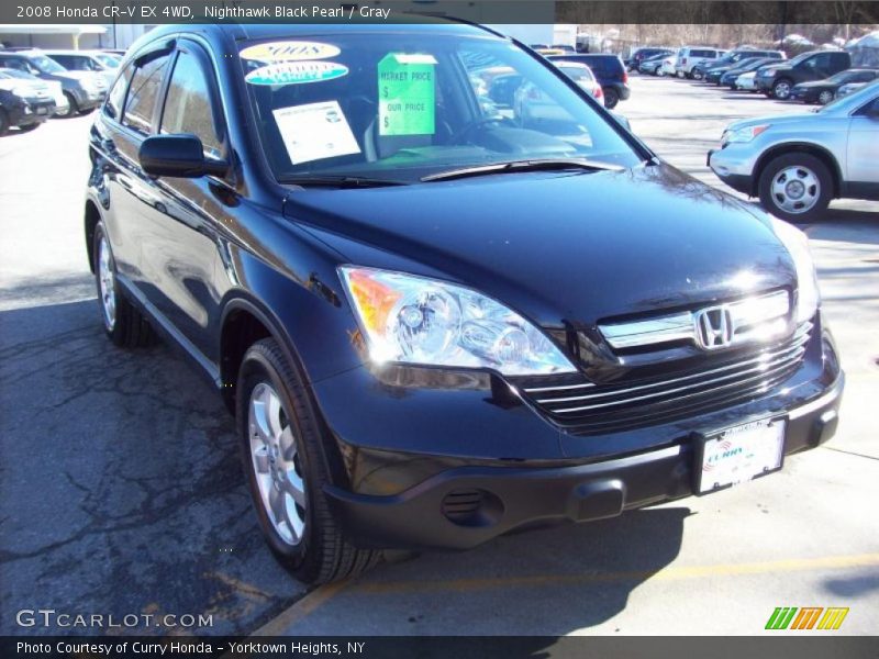 Nighthawk Black Pearl / Gray 2008 Honda CR-V EX 4WD