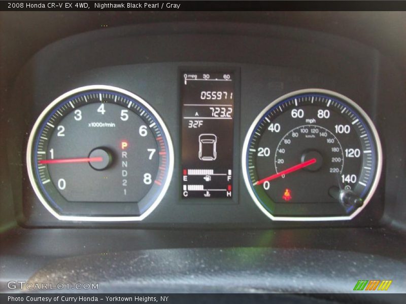 Nighthawk Black Pearl / Gray 2008 Honda CR-V EX 4WD