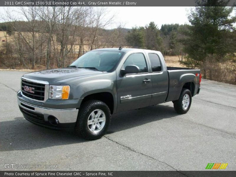 Gray Green Metallic / Ebony 2011 GMC Sierra 1500 SLE Extended Cab 4x4