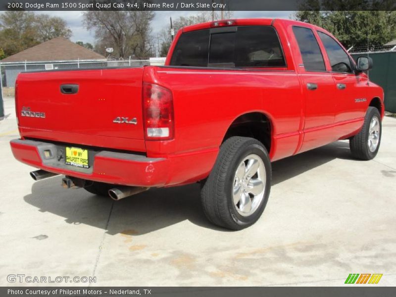 Flame Red / Dark Slate Gray 2002 Dodge Ram 1500 Sport Quad Cab 4x4