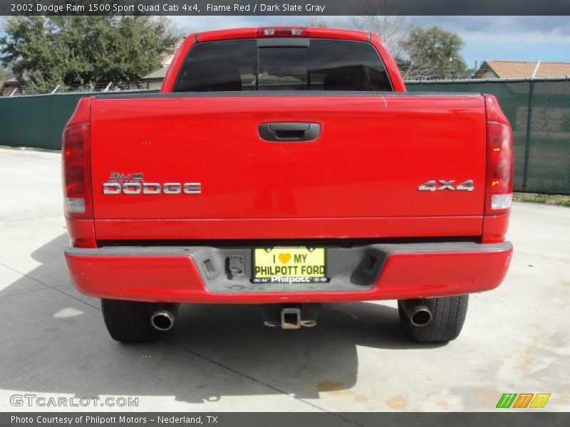 Flame Red / Dark Slate Gray 2002 Dodge Ram 1500 Sport Quad Cab 4x4