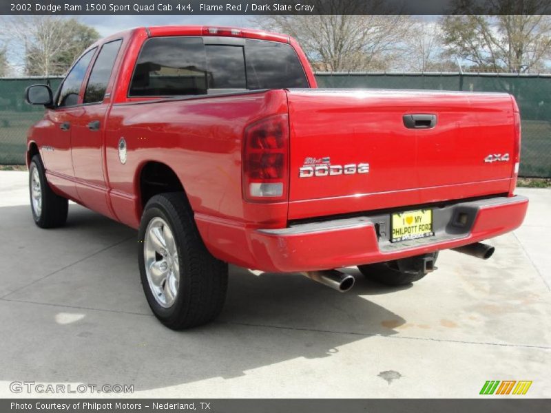 Flame Red / Dark Slate Gray 2002 Dodge Ram 1500 Sport Quad Cab 4x4