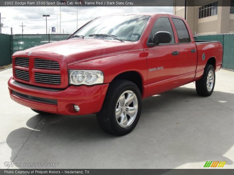 Flame Red / Dark Slate Gray 2002 Dodge Ram 1500 Sport Quad Cab 4x4