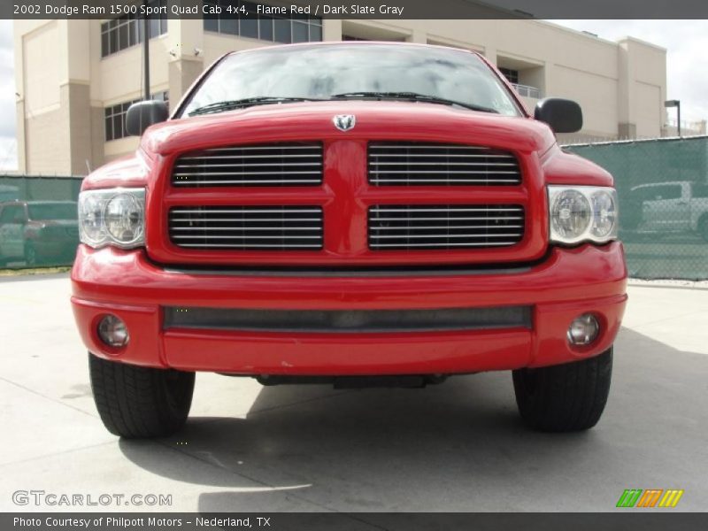 Flame Red / Dark Slate Gray 2002 Dodge Ram 1500 Sport Quad Cab 4x4