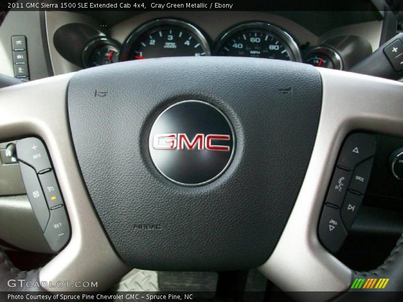 Gray Green Metallic / Ebony 2011 GMC Sierra 1500 SLE Extended Cab 4x4