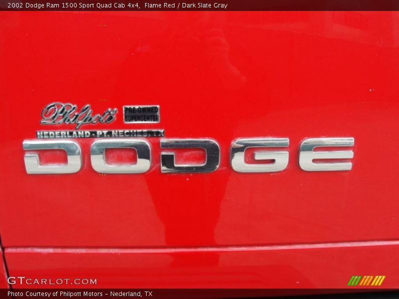 Flame Red / Dark Slate Gray 2002 Dodge Ram 1500 Sport Quad Cab 4x4