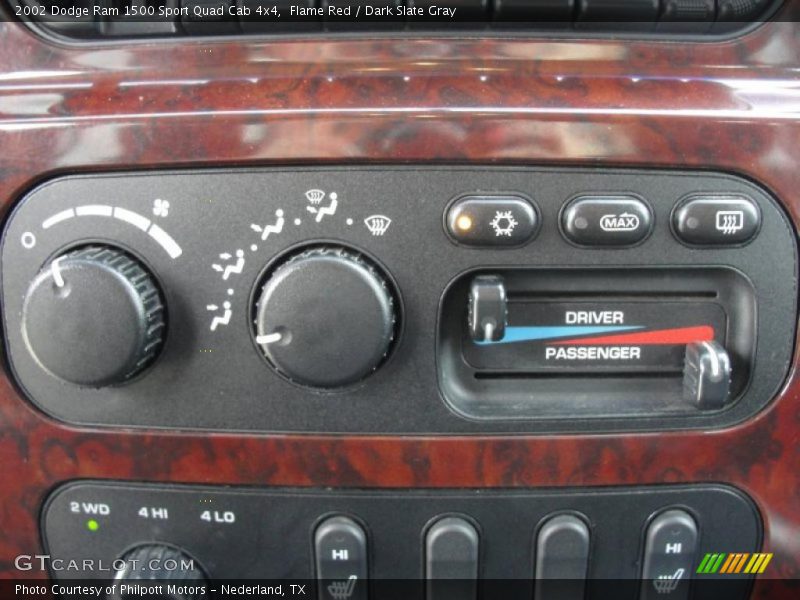 Controls of 2002 Ram 1500 Sport Quad Cab 4x4