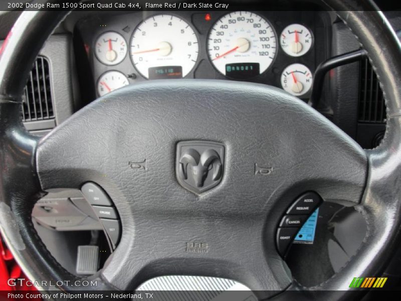 Flame Red / Dark Slate Gray 2002 Dodge Ram 1500 Sport Quad Cab 4x4