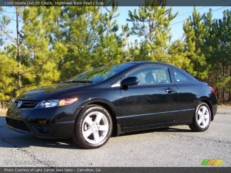 Nighthawk Black Pearl / Gray 2008 Honda Civic EX Coupe