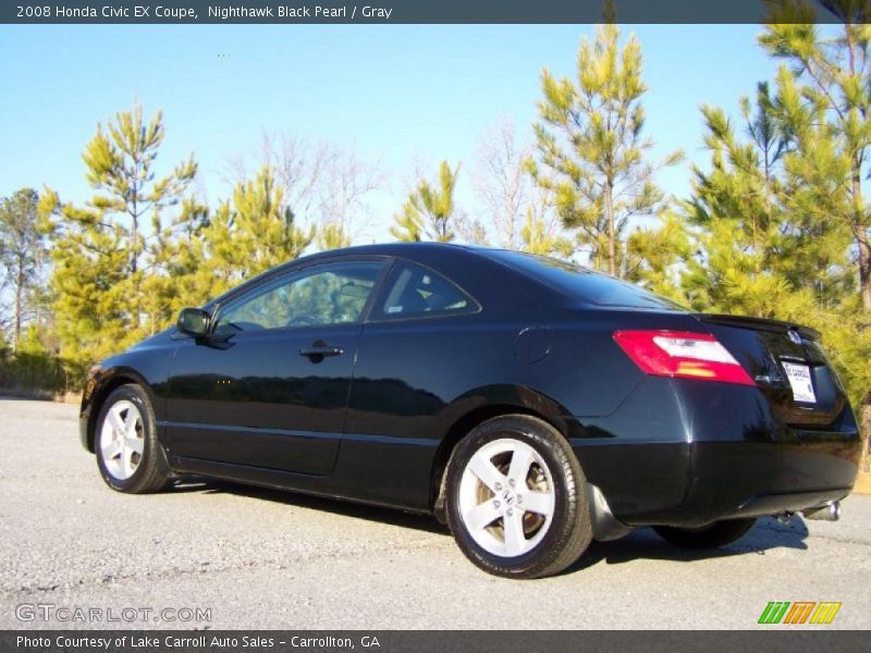 Nighthawk Black Pearl / Gray 2008 Honda Civic EX Coupe