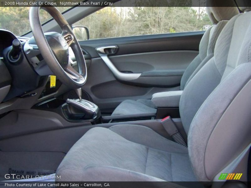 Nighthawk Black Pearl / Gray 2008 Honda Civic EX Coupe
