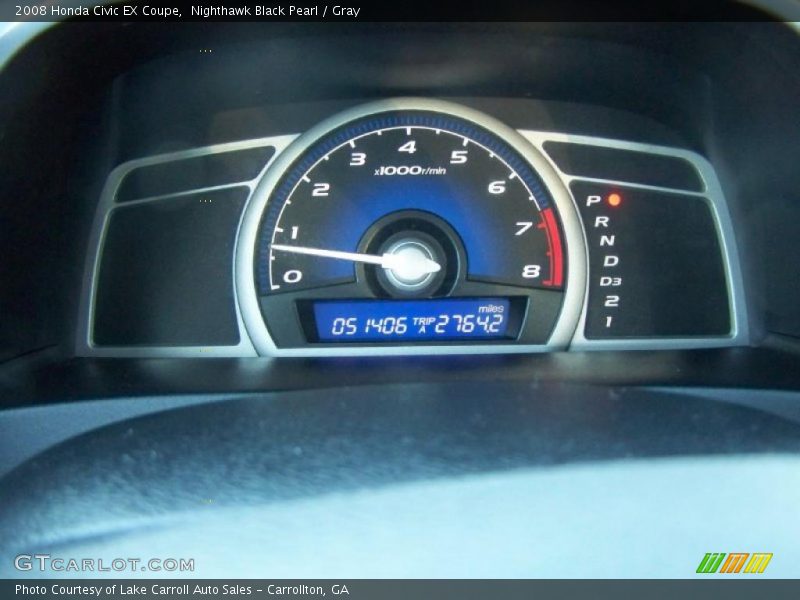 Nighthawk Black Pearl / Gray 2008 Honda Civic EX Coupe