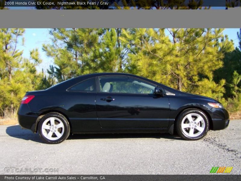 Nighthawk Black Pearl / Gray 2008 Honda Civic EX Coupe