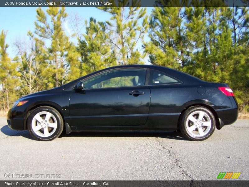 Nighthawk Black Pearl / Gray 2008 Honda Civic EX Coupe