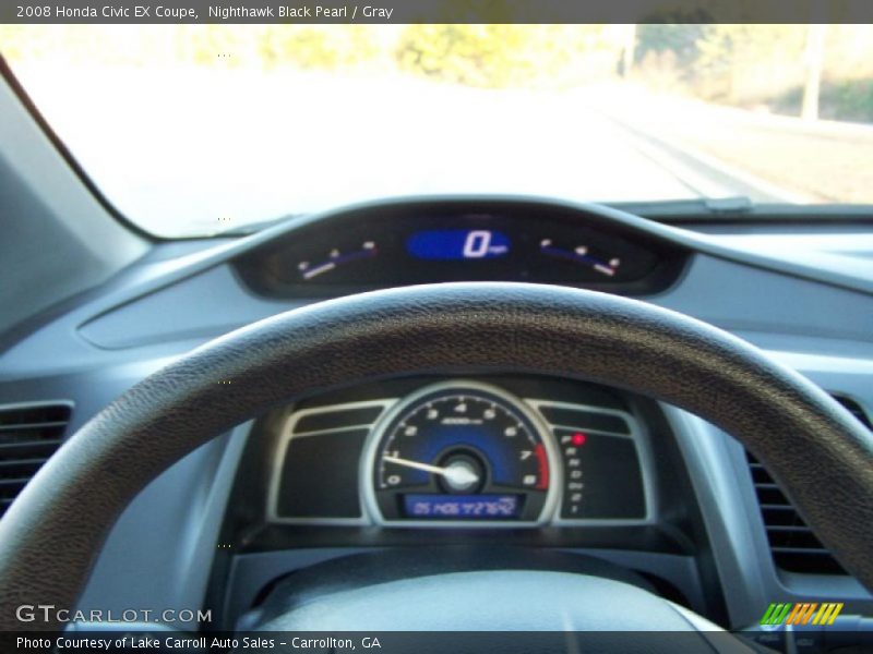 Nighthawk Black Pearl / Gray 2008 Honda Civic EX Coupe