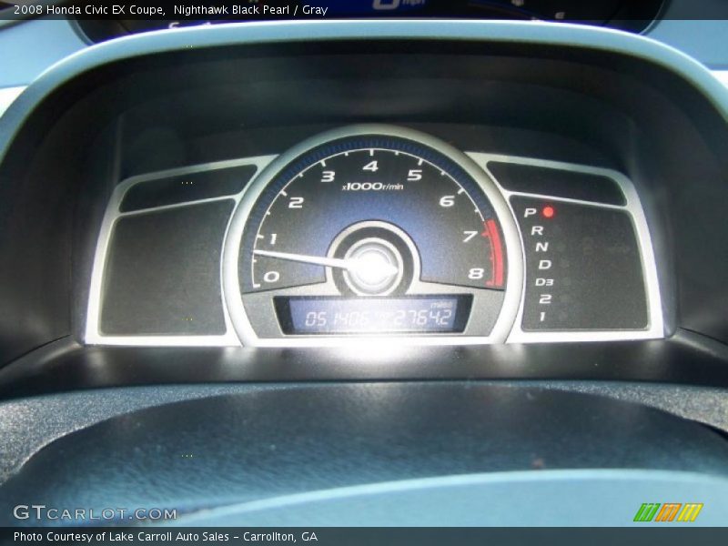Nighthawk Black Pearl / Gray 2008 Honda Civic EX Coupe