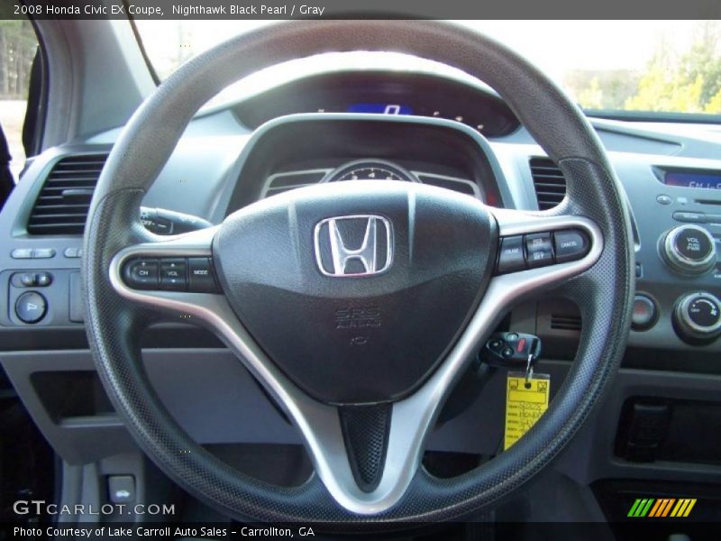 Nighthawk Black Pearl / Gray 2008 Honda Civic EX Coupe