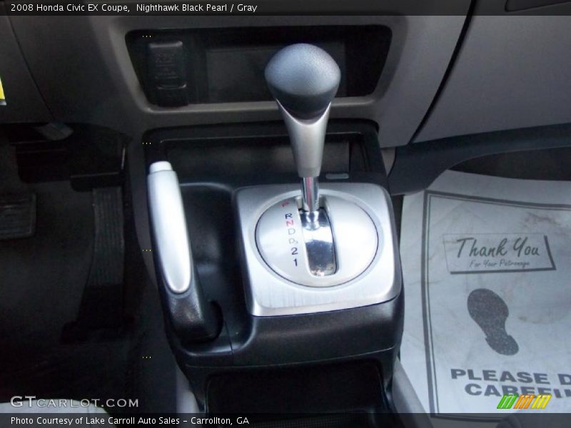 Nighthawk Black Pearl / Gray 2008 Honda Civic EX Coupe