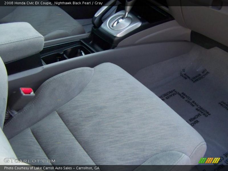 Nighthawk Black Pearl / Gray 2008 Honda Civic EX Coupe
