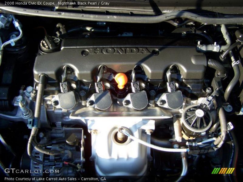 Nighthawk Black Pearl / Gray 2008 Honda Civic EX Coupe