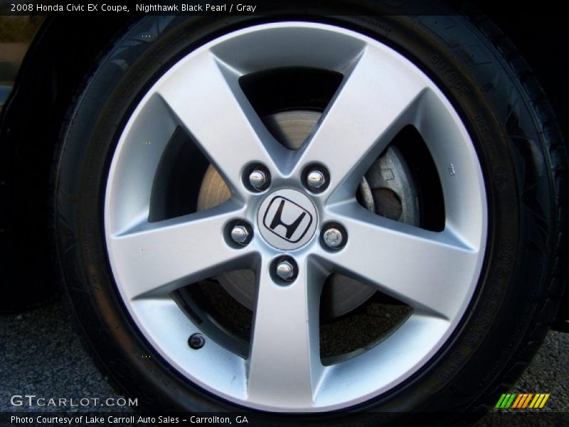 Nighthawk Black Pearl / Gray 2008 Honda Civic EX Coupe