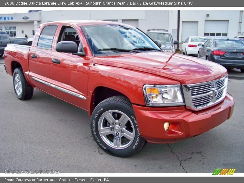 Sunburst Orange Pearl / Dark Slate Gray/Medium Slate Gray 2008 Dodge Dakota Laramie Crew Cab 4x4