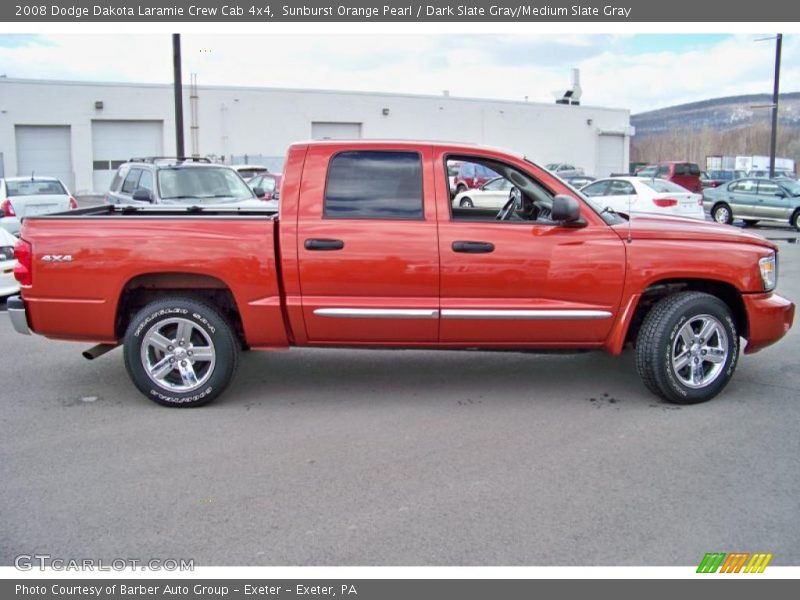 Sunburst Orange Pearl / Dark Slate Gray/Medium Slate Gray 2008 Dodge Dakota Laramie Crew Cab 4x4