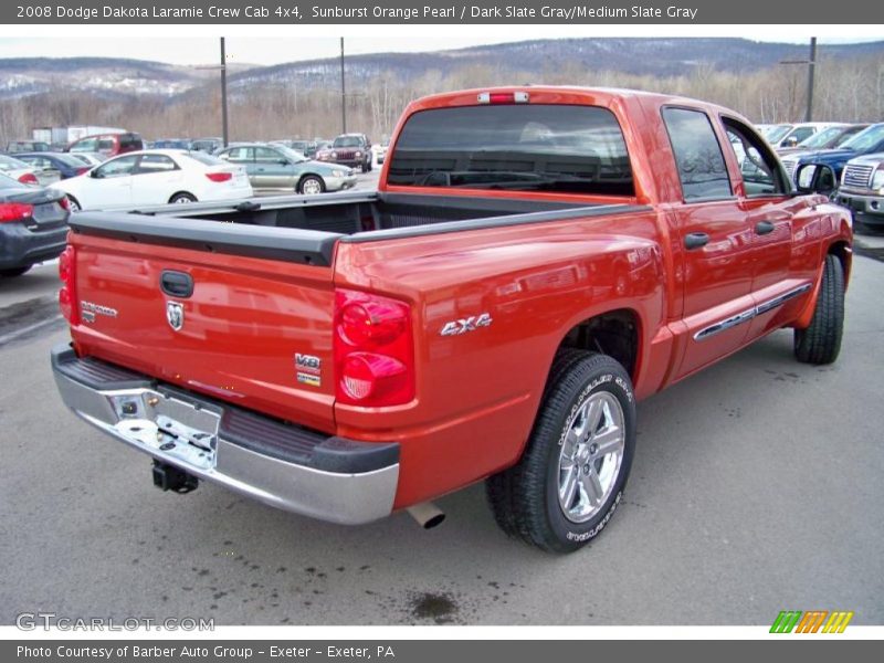 Sunburst Orange Pearl / Dark Slate Gray/Medium Slate Gray 2008 Dodge Dakota Laramie Crew Cab 4x4